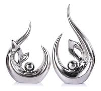 23,9 cm di altezza, sculture astratte argentate, decorazione per la casa, statua artistica in ceramica da mettere su scaffali e supporto TV, centro intrattenimento con accenti argentati, per caminetto