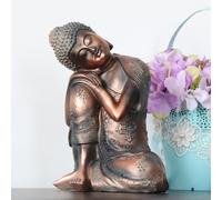 23 centimetri di Sonno Statua di Buddha Intagliato A Mano Seduta di Riposo