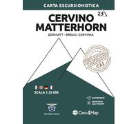 23 Matterhorn Zermatt, Breuil-Cervinia. Carta escursionistica 1:25.000. Ediz. multilingue