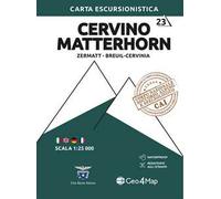 23 Matterhorn Zermatt, Breuil-Cervinia. Carta escursionistica 1:25.000. Ediz. multilingue