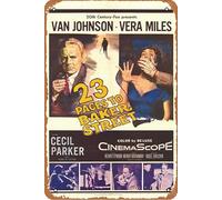 23 Paces to Baker Street, targa in metallo con scritta in lingua inglese "23 Paces to Baker Street", decorazione da parete, stile vintage, retrò, 20,3 x 30,5 cm