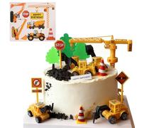 23 pezzi,Decorazioni Torta Cantiere 2 Anni, Escavatore 2° Compleanno Ragazzo Torta Decorazione, per veicoli da cantiere, per il 2° compleanno, ragazzi e bambini