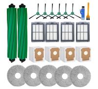 23 pezzi di Rcambio per iRobot Roomba Plus 505/405 Combo/Roomba 505X | per 507/506 Accessori 2 Spazzole Principali, 6 Spazzole Laterali, 4 Filtri, 5 Panni per Mocio, 4 Sacchetti per la Polvere