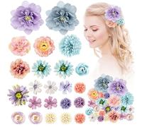 23 Pezzi Hawaii Fiore per Capelli Donna, Fermagli Capelli Bambina, Colorate Forcine per Capelli, Blu Viola Clip Accessori Capelli Cerimonia per Sposa Ragazze Festa Spiaggia Nozze Estate