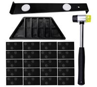 23 Pezzi Kit Montaggio Laminato, Set per Parquet Laminato Incastro e Laminato Pavimento Incastro con 20 Distanziatori, Martello Gomma, Blocco Maschiatura e Barra Trazione