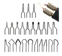 23 Pezzi Punte per Pirografia, Punte Cavi per Pirografia, Punte per Riscaldamento a Legna, Portatile Mini Nessun Cavo Riscaldamento Ad Alta Impedenza Piegato Macchina per Pirografia 30-50 W