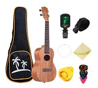 23 pollici Veneer Ukulele Soprano Uke 4 corda Hawaii chitarra Mahogany | 21in Ukulele,Compatibile 600D,Selected materiale &,Confortevole Touch &,Facile e portatile a Carry