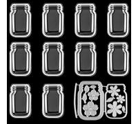 23 pz/set 10 pezzi bottiglia dimensionale agitatore cupole con 13 pz/set vaso metallo muore fabbricazione carte peeling cupole dimensionali per agitatore carta fabbricazione artigianato fatto a mano