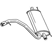 230 CV SILENZIATORE POSTERIORE PER VOLVO XC60 156 D5 AWD KW 169 CV 230