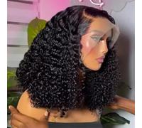 230 Densità Onda Profonda 13X4 Parrucca Caschetto Corto Capelli Umani 4X4 Parrucche Ricce Hd Pizzo Frontale Capelli Brasiliani