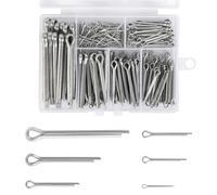 230 Pezzi Copiglie in Acciaio Inossidabile Assortimento Coppiglie Spaccate con Scatola Portaoggetti in 6 Diverse Dimensioni M1 M2 M2.5 M3 M4 M5 Cotter Pin Coppiglia Spaccate per automobili