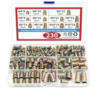 230 Pezzi Inserti Filettati Dadi, Kit Di Utensili For Assortimento Di Legno, 11 Misure Metriche M4/M5/M6/M8/M10 Cacciavite A Esagono Incassato