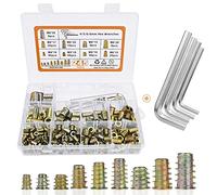 230 Pezzi Inserti Filettati Dado, M4 M5 M6 M8 M10 Inserti Filettati per Legno Bussole Filettate in lega di zinco con Esagono Incassato Dadi esagonali con inserti filettati per Mobili in Legno