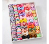 230 pezzi/set Accessori per capelli di base per uso quotidiano, set di elastici per capelli colorati, fiocchi, motivi floreali e minimalisti, scrunchies, fermacode per le ragazze A strisce,Piante,stam