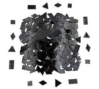 230 tessere per mosaico in vetro colorato, 200 g, forma quadrata, triangolare, rombo, rettangolare, per progetti di realizzazione di mosaico (nero)