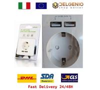 230 V Schuko presa a muro 2 X USB Caricabatteria iPod iPhone iPad Smartphone
