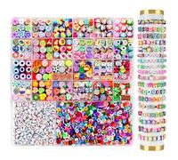 2300pcs Perline per Braccialetti, Kit Braccialetti fai da te con Corda Elastica, Perline per Infilare, Kit Bracelet Regalo per Bambini 6-12 anni