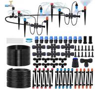 230FT Drip Irrigation System for Garden, Garden Watering System with 40 Nozzles & Emitters, Adjustable Sprinklers Kit with 1/2" & 1/4" Tube for Greenhouse, Lawn, Raised Bed