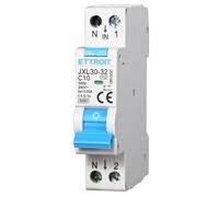 230V 10A C10, INTERRUTTORE MAGNETOTERMICO DIFFERENZIALE SALVAVITA, 1P+N, MONTAGGIO SU BARRA DIN, 1 MODULO, 30mA, 6KA 6000A, RCBO, 240VAC