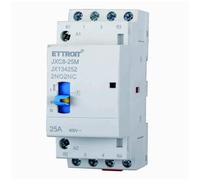 230V 25A, 2 NO + 2 NC, 4 POLI, CONTATTORE, TELERUTTORE, 2 MODULI, CON INTERRUTTORE MANUALE, MONTAGGIO SU GUIDA DIN, CONTATTI NORMALMENTE APERTI + CHIUSI, BOBINA 220V 240V AC
