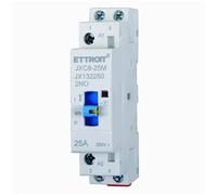 230V 25A, 2 NO, 2 POLI, CONTATTORE, TELERUTTORE, 1 MODULO, CON INTERRUTTORE MANUALE, MONTAGGIO SU GUIDA DIN, 2 CONTATTI NORMALMENTE APERTI, BOBINA 220V 240V AC