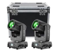 230W 7R LED Teste Mobili, d-mx512 Discoteca Palcoscenico Spot Beam con 24 Prisma 4 Modalità di Controllo Luce Party per Matrimonio DJ Party Live Band Mostra (2 pezzo con flightcase)
