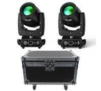 230W 7R LED Teste Mobili, d-mx512 Discoteca Palcoscenico Spot Beam con 24 Prisma 4 Modalità di Controllo Luce Party per Matrimonio DJ Party Live Band Mostra (2 pezzo con flightcase)