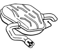 231 CV SILENZIATORE POSTERIORE PER VOLVO S80 II 124 2.5 T FlexFuel KW 170 CV 231