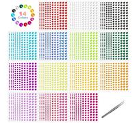 2310 PCS Brillantini Adesivi Di Gemme 14 Fogli Brillantini Make Up Strass Adesivi Per Viso Con Le Pinzette Adatto Per Il Trucco Della Decorazione Delle Unghie Degli Occhi Del Corpo Del Viso