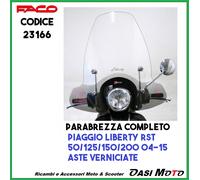 PARABREZZA + ASTE NERE FACO PER LIBERTY 50 125 150 200 DAL 2004 AL 2014 - ART...