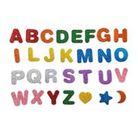 232 adesivi in gomma espansa con lettere in schiuma glitterata, con lettere colorate, a forma di stella, a forma di cuore, con glitter e lettere adesive per bricolage, scrapbooking, decorazione per