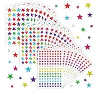 2350 Pezzi Stickers Stelline Stickers, 2,7/1,3/0,8 cm Stelline Adesive Colorate Ricompensa, Stelline Adesive, Adesivi a Forma di Stella Sticker Stelle Glitterati per Scrapbooking DIY Calendario