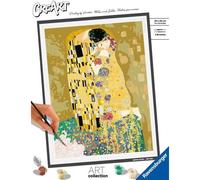 Ravensburger - creart art collection klimt: il bacio, kit per dipingere con i numeri, gioco creativo e relax, 14+ anni