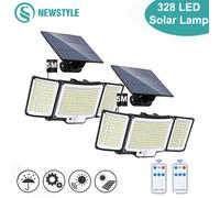 238/328 Lampada solare a LED Lampada da parete per esterni 348 IP65 Faretti impermeabili Lampada Sensore di movimento Solare 3 modalità Lampione stradale Decorazioni da giardino