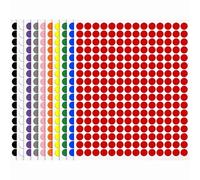 2380 Pcs Stickers Rotondi Colorati, Adesivi Rotondi da 10 mm Bollini Adesivi Colorati Etichette, 10 Colori Punti Adesivi a Puntini Etichette Adesive Bollini Colorati per Ufficio Casa Scuola