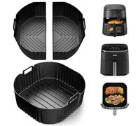 23cm Teglie Silicone per Friggitrice ad Aria, 3 Pezzi Contenitori Friggitrice ad Aria Accessori per Cosori Turboblaze 5,5L/6L/6,2L, Philips 2000 NA230 6,2L, Russell Hobbs 8L