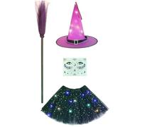 23GUANYI Set Costume Streghetta Strega Halloween che Brilla nel Buio (Multi)