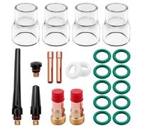23PCS TIG Stubby Gas Lens 17GL332 3 / 32 Pollice e 12 Cup e TIG Gas Lens Ki2375