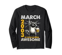 23rd Birthday Raccoon Beer March 2003 Vintage 23 Years Old Maglia a Manica