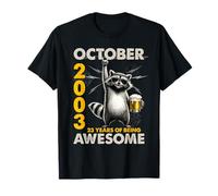 23rd Birthday Raccoon Beer October 2003 Vintage 23 Years Old Maglietta