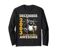 23rd Birthday Raccoon December 2003 Vintage 23 Years Old Maglia a Manica