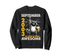23rd Birthday Raccoon September 2003 Vintage 23 Years Old Felpa