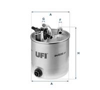 UFI Filters, Filtro Gasolio 24.026.01, Filtro Carburante Per Ricambio, Adatto Ad Auto, Applicabile Su Diversi Modelli Come Nissan E Renault