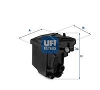 24.027.00 UFI Filtro carburante per CITROËN,FIAT,FORD,MAZDA,MINI,PEUGEOT,SANTANA