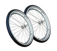 24×1 3/8, Ruota Posteriore per Carrozzina Manuale 24 Pollici, Pneumatico Solido Non Gonfiabile, Cuscinetto 12mm, Accessori per Ruote di Ricambio, 1 Coppia (Color : Zwart)
