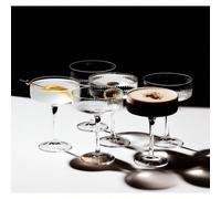 24/12/6/3/1 pezzi Bicchieri da Martini in acrilico, 10 once Flute per Champagne in plastica infrangibile, Bicchieri da vino senza stelo rigati, Set di bicchieri per cocktail, Coppe Manhattan, adatti p