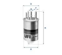 UFI Filters, Filtro Gasolio 24.190.00, Filtro Carburante per Ricambio, Adatto a Auto, Applicabile su Modelli di Land Rover