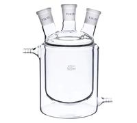 24/29 Giunto a tre colli Giacca Doppio strato Bottiglia di reazione Fondo piatto Vetreria da laboratorio Esperimento(250ml 24-24-24)