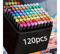24/30/36/60/80/120 Pezzi Pennarelli Colorati a Doppia Punta Permanenti per Bambini e Adulti, Pennarelli per Pittura, Evidenziatori a Base, Pennarelli per Schizzi per Colorare, Schizzare, Disegnare, Jo