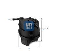 24.343.00 UFI Filtro carburante per CITROËN,FORD,MAZDA,PEUGEOT,RENAULT,TOYOTA